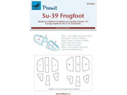 PEEWIT MASK 1/72 Canopy mask Sukhoi Su-39 Frogfoot for ZVE