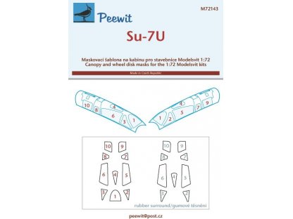 PEEWIT MASK 1/72 Canopy mask Sukhoi Su-7U For MSVIT
