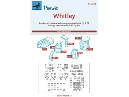PEEWIT MASK 1/72 Canopy mask Whitley for FLY