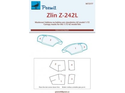 PEEWIT MASK 1/72 Canopy mask Zlin Z-242L (AZ MODEL)