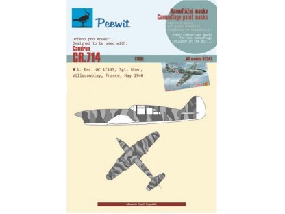 PEEWIT MASK 1/72 Paper Camouflage mask Caudron CR.714 for RS