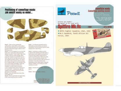 PEEWIT MASK 1/72 Paper Camouflage mask Spitfire Mk.Vc for AIR