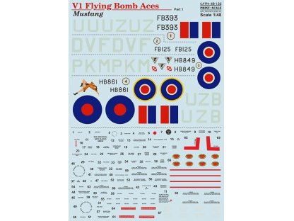 PRINTSCALE 1/48 P-51 Mustang V1 Flying Bomb Aces