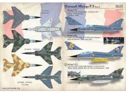 PRINTSCALE 1/72 Dassault Mirage F.1 Part 2 (wet decals)