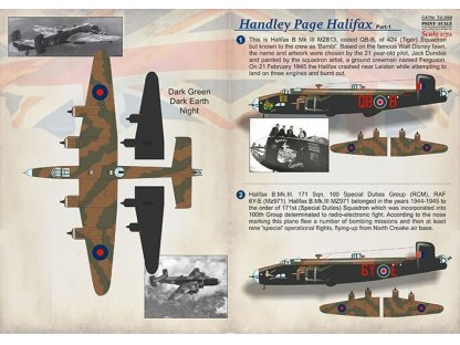 PRINTSCALE 1/72 Handley Page Halifax Part 1 (wet decals)