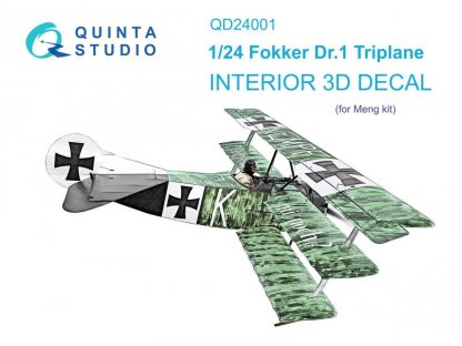 QUINTA 1/24 Fokker Dr.1 3D-Printed & Color Interiorfor MENG