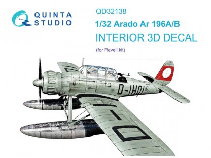 QUINTA 1/32 Ar 196A/B 3D-Printed & Color Interior for REV