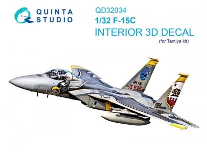 QUINTA 1/32 F-15C Eagle 3D-Printed & Color Interior for TAM