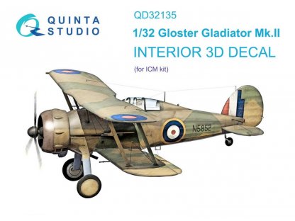QUINTA 1/32 Gloster Gladiator Mk II 3D-Printed & Color Int.
