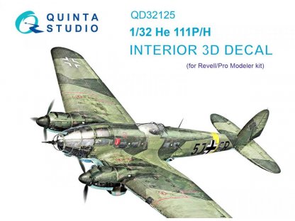 QUINTA 1/32 He 111 P/H 3D-Printed & Color Interior for REV