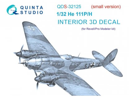 QUINTA 1/32 He 111 P/H 3D-Printed & Color Interior for REV