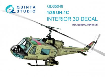 QUINTA 1/35 UH-1C Huey 3D-Printed & Color Interior for ACA
