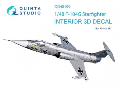 QUINTA 1/48 F-104G Starfighter 3D-Printed & Color Interior for KIN