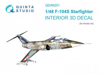 QUINTA 1/48 F-104S 3D-Printed & Color Interior for KIN