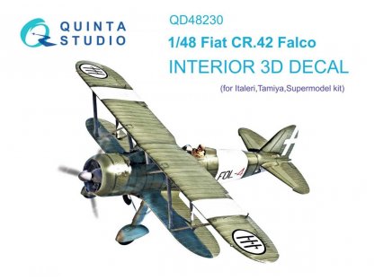 QUINTA 1/48 Fiat CR.42 3D-Printed & Color Interior for ITA