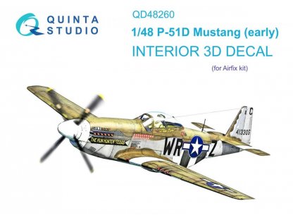 QUINTA 1/48 P-51D Mustang Early 3D-Printed & Color Interior for AIR