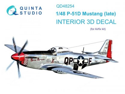 QUINTA 1/48 P-51D Mustang Late 3D-Printed & Color Interior for AIR