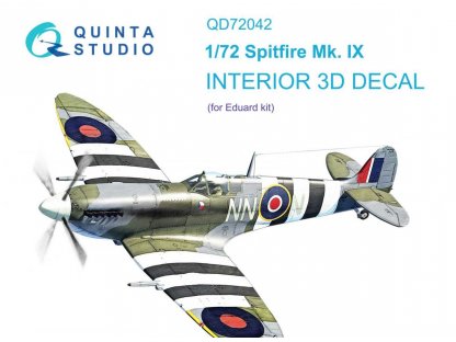QUINTA 1/72 Spitfire Mk.IX 3D-Printed & Color Inter. for EDU