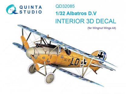 QUINTA STUDIO 1/32 Albatros D.V 3D-Print&Color Interior for WINGNUT