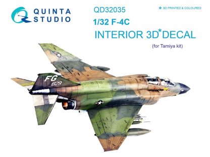 QUINTA STUDIO 1/32 F-4C Phantom II 3D-Print&Color Interior for TAM