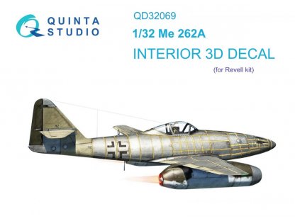 QUINTA STUDIO 1/32 Me 262A Schwalbe 3D-Print&Color Interior for REV