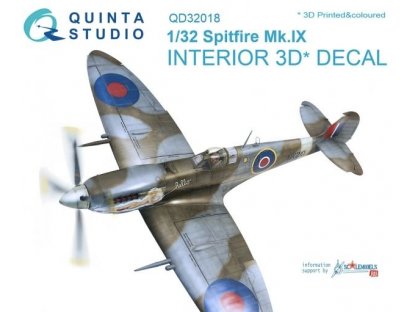 QUINTA STUDIO 1/32 Spitfire Mk.IX 3D-Print colour Interior for TAM