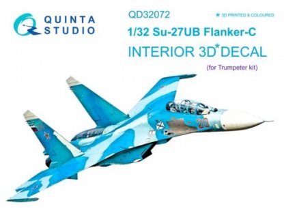 QUINTA STUDIO 1/32 Su-27UB 3D-Print+Color Interior for TRU