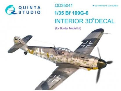 QUINTA STUDIO 1/35 Bf 109G-6 3D-Print+Color Interior for BORDER