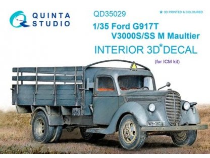 QUINTA STUDIO 1/35 Ford G917T/V3000s 3D-Print+Color Interior for ICM