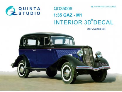 QUINTA STUDIO 1/35 GAZ-M1 3D-Printed colour Interior for ZVE