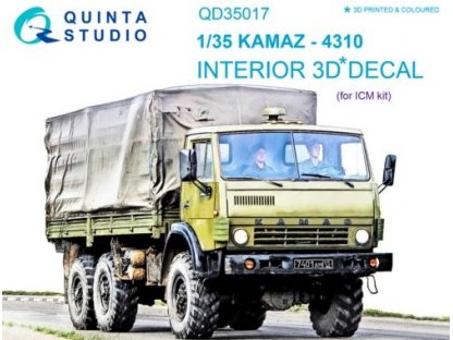 QUINTA STUDIO 1/35 KAMAZ 4310 3D-Print+Color Interior for ICM