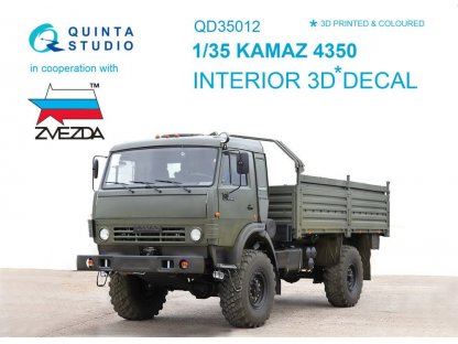 QUINTA STUDIO 1/35 KAMAZ 4350 3D-Printed colour Interior for ZVE