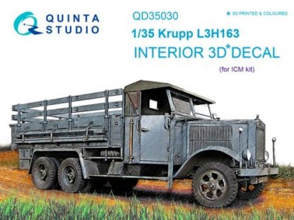 QUINTA STUDIO 1/35 Krupp L3H163 3D-Print+Color Interior for ICM