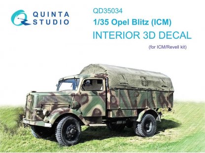 QUINTA STUDIO 1/35 Opel Blitz 3D-Print&Color Interior for ICM