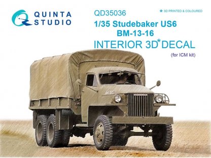 QUINTA STUDIO 1/35 Studebaker US6 3D-Print&Color Interior for ICM