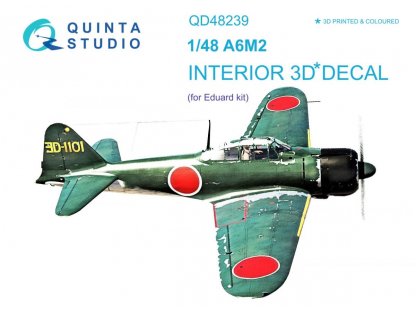 QUINTA STUDIO 1/48 A6M2 Zero 3D-Print&Color Interior for EDU