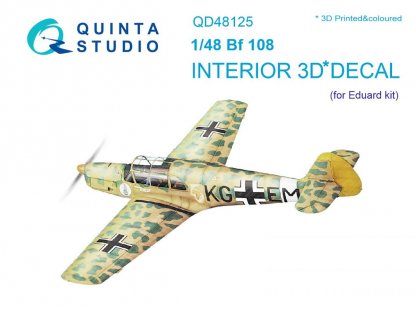 QUINTA STUDIO 1/48 Bf 108 3D-Print&Color Interior for EDU