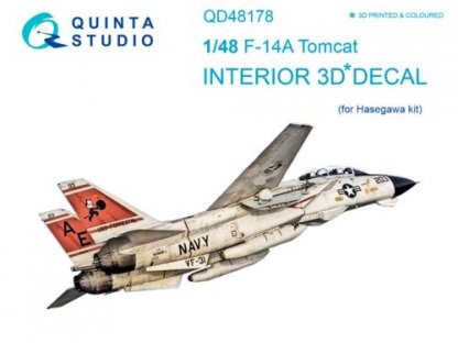 QUINTA STUDIO 1/48 F-14A 3D-Print+Color Interior for HAS