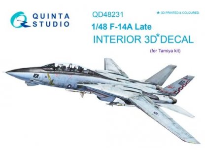 QUINTA STUDIO 1/48 F-14A Late 3D-Print+Color Interior for TAM