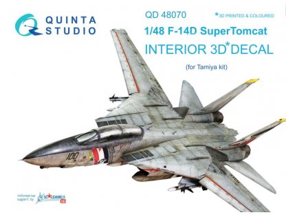 QUINTA STUDIO 1/48 F-14D Tomcat 3D-Printed colour Interior for TAM