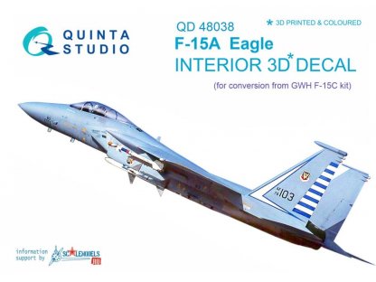 QUINTA STUDIO 1/48 F-15A 3D-Printed colour Interior (GWH)