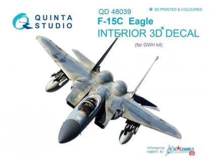 QUINTA STUDIO 1/48 F-15C 3D-Printed colour Interior (GWH)