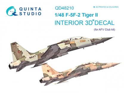 QUINTA STUDIO 1/48 F-5F-2 Tiger II 3D-Print&Color Interior for AFV