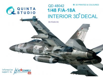 QUINTA STUDIO 1/48 F/A-18A 3D-Printed colour Interior (KIN)