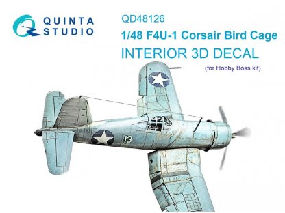 QUINTA STUDIO 1/48 F4U-1 Corsair (Birdcage) 3D-Print&Color Inter.