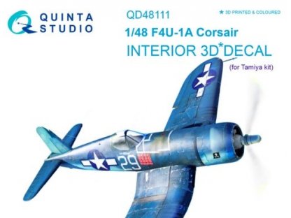 QUINTA STUDIO 1/48 F4U-1A Corsair 3D-Print+Color Interior for TAM