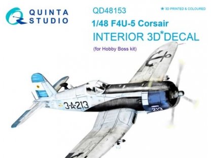 QUINTA STUDIO 1/48 F4U-5 3D-Print+Color Interior for HBB