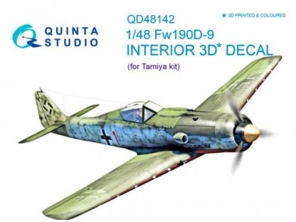 QUINTA STUDIO 1/48 FW 190D-9 3D-Print+Color Interior for TAM