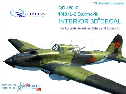 QUINTA STUDIO 1/48 IL-2 3D-Print colour Interior for ITAL/ACAD/EDU