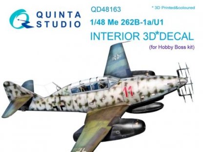 QUINTA STUDIO 1/48 Me 262B-1a/U1 3D-Print+Color Interior for HBB